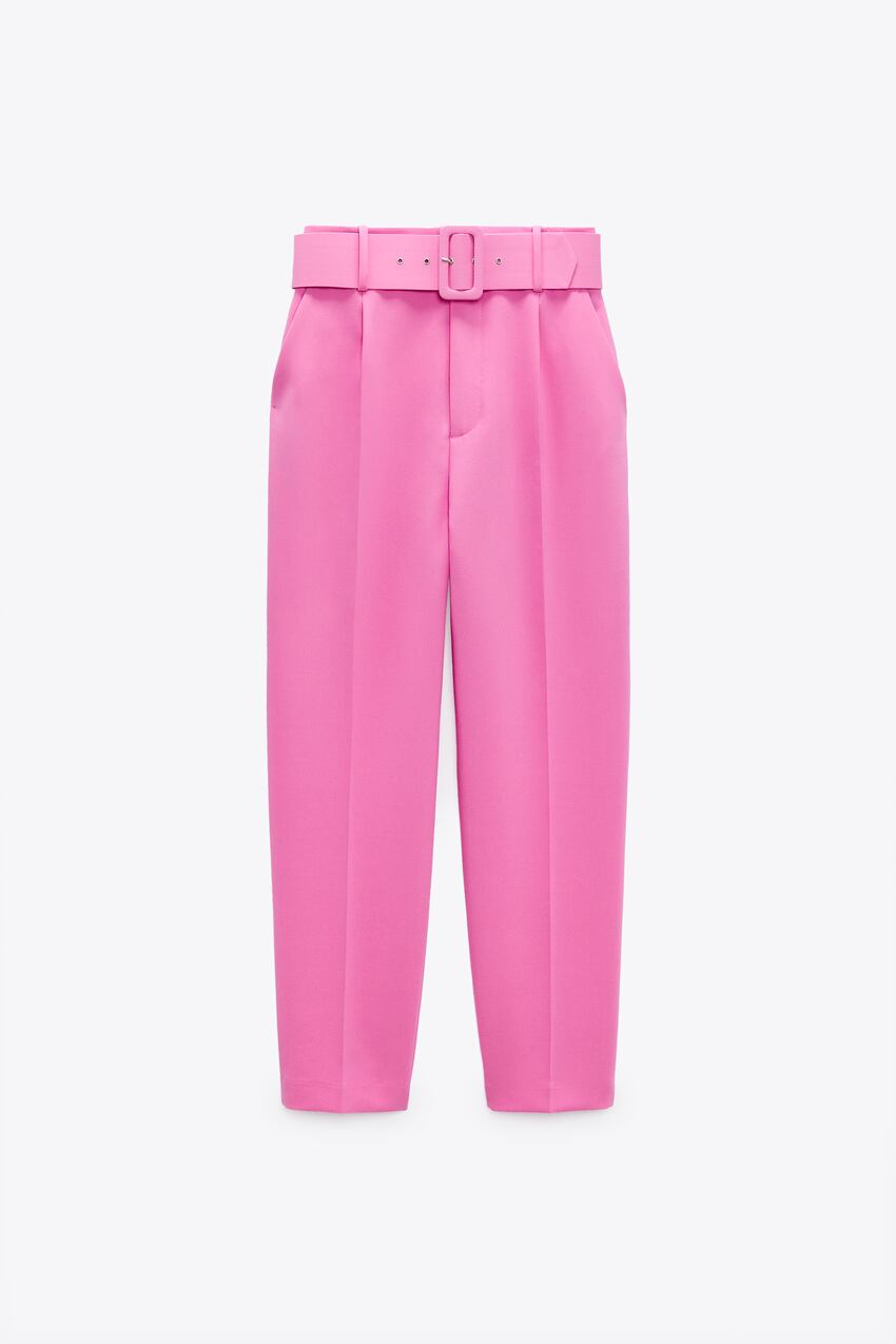 zara.com | Trousers with lined belt