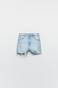 DENIM SHORTS FRAYED - Lichtblauw | ZARA 