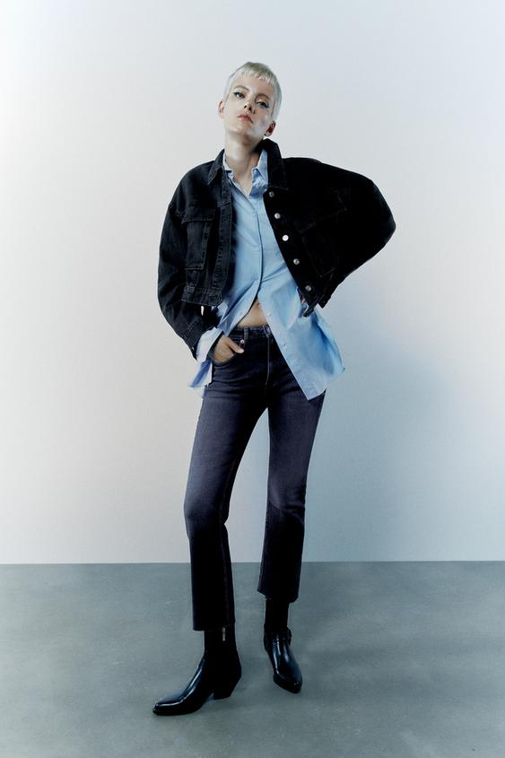 zara cropped jeans jacket