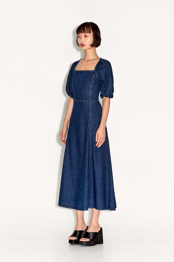 デニムワンピース ネイビーブルー Zara Japan 日本 デニムワンピース ネイビーブルー Zara Japan 日本