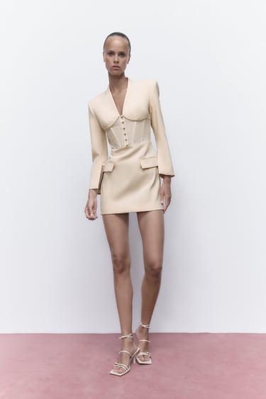 Image 0 of CORSETRY-INSPIRED BLAZER DRESS from Zara