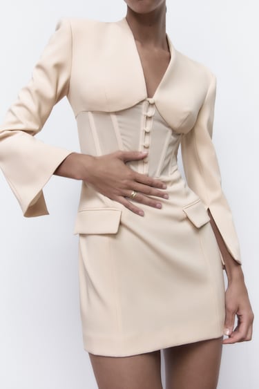 Image 0 of CORSETRY-INSPIRED BLAZER DRESS from Zara