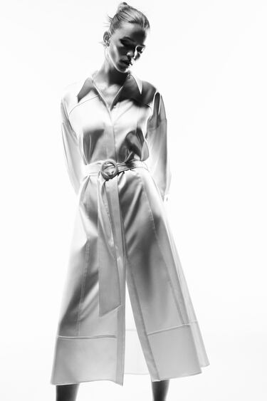 Image 0 of SATIN SHIRT DRESS from Zara