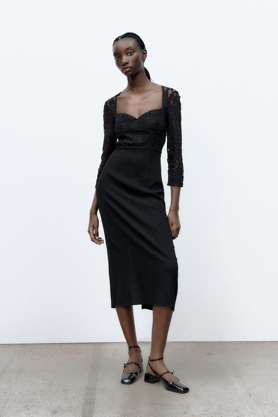 コンビレース ワンピース ブラック Zara Japan 日本 コンビレース ワンピース ブラック Zara Japan 日本