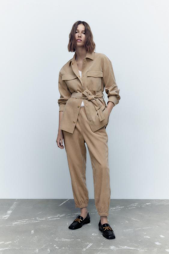 Belted overshirt zara clearance