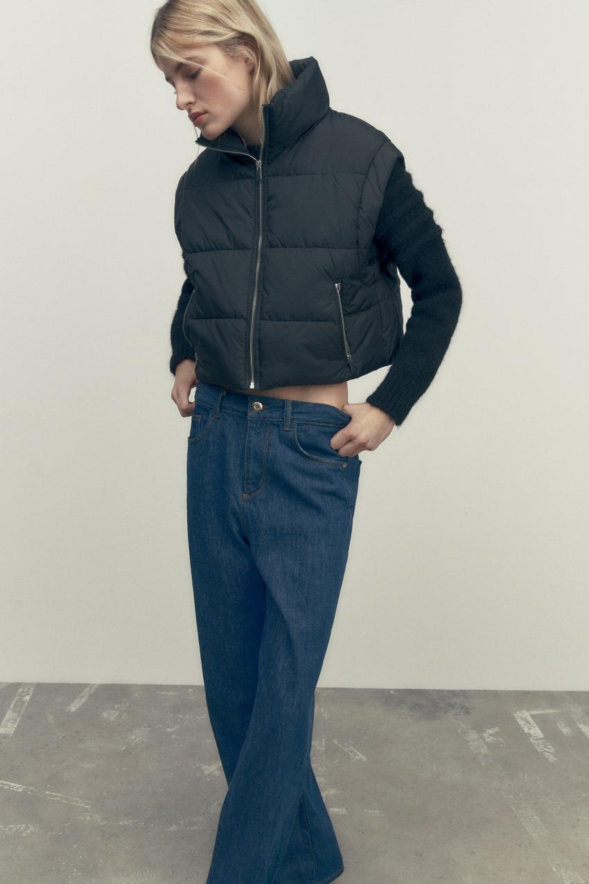 Cropped puffer gilet zara Clearance