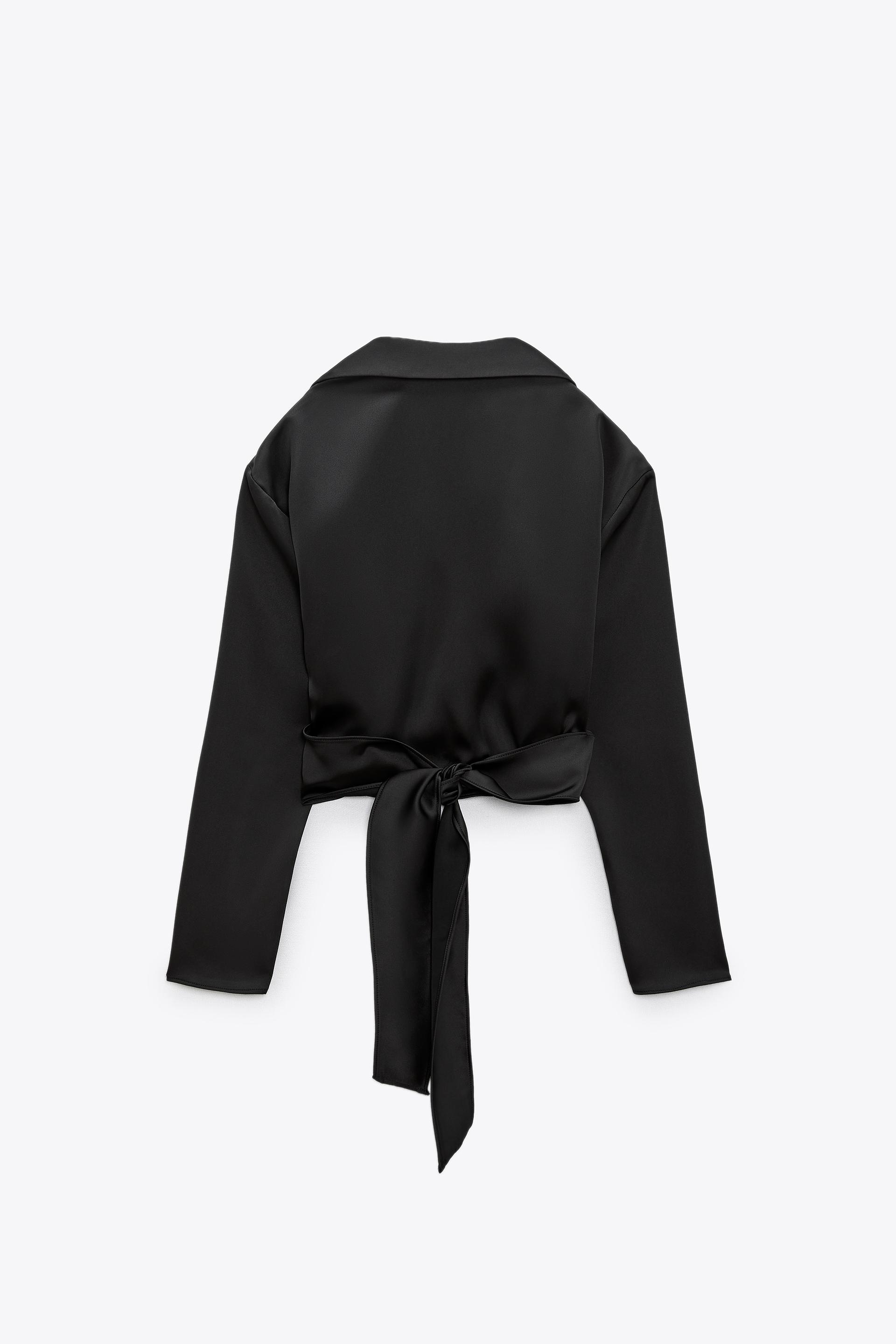Zara satin top with bow Clearance