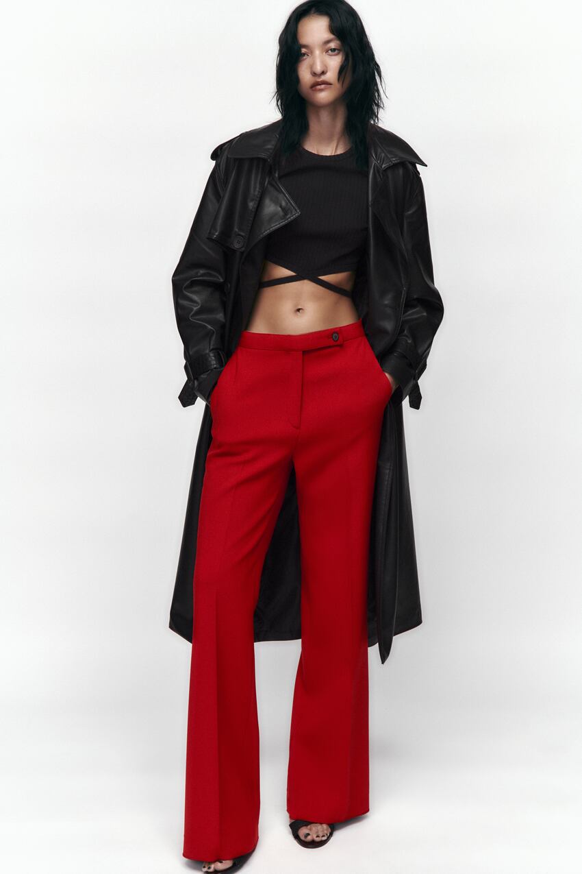 LOW RISE BOOTCUT PANTS LIMITED EDITION - Intense red
