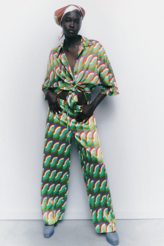 GEOMETRIC PRINT TROUSERS 
