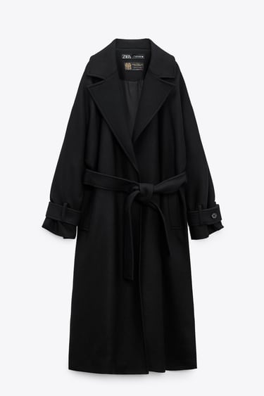 Image 0 of WOOL COAT WITH BELT from Zara