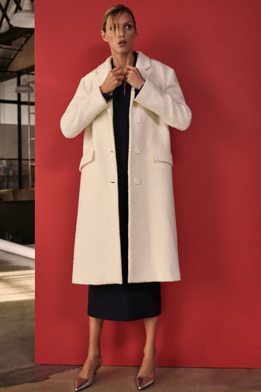 Image 0 of STRAIGHT WOOL-BLEND COAT from Zara