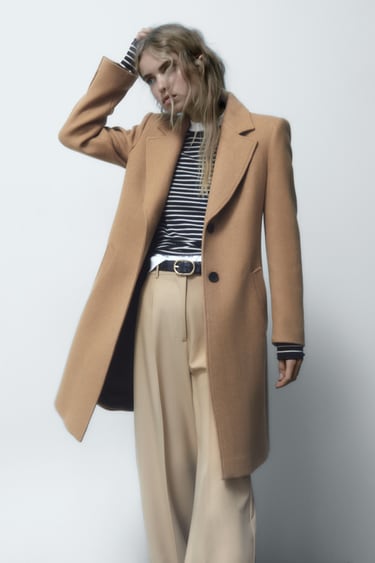 Image 0 of FITTED WOOL BLEND COAT from Zara