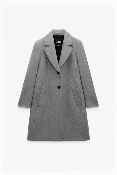 Image 0 of WOOL BLEND FITTED COAT from Zara