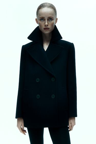 Image 0 of DOUBLE BREASTED WOOL BLEND COAT from Zara