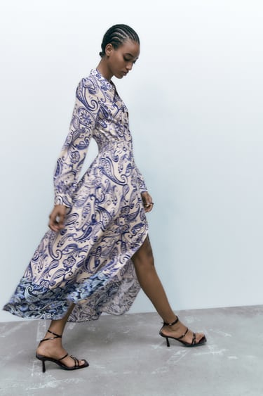 Image 0 of PRINTED SHIRT DRESS from Zara