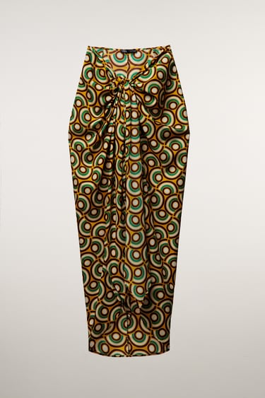 Image 0 of PRINTED WRAP SKIRT from Zara