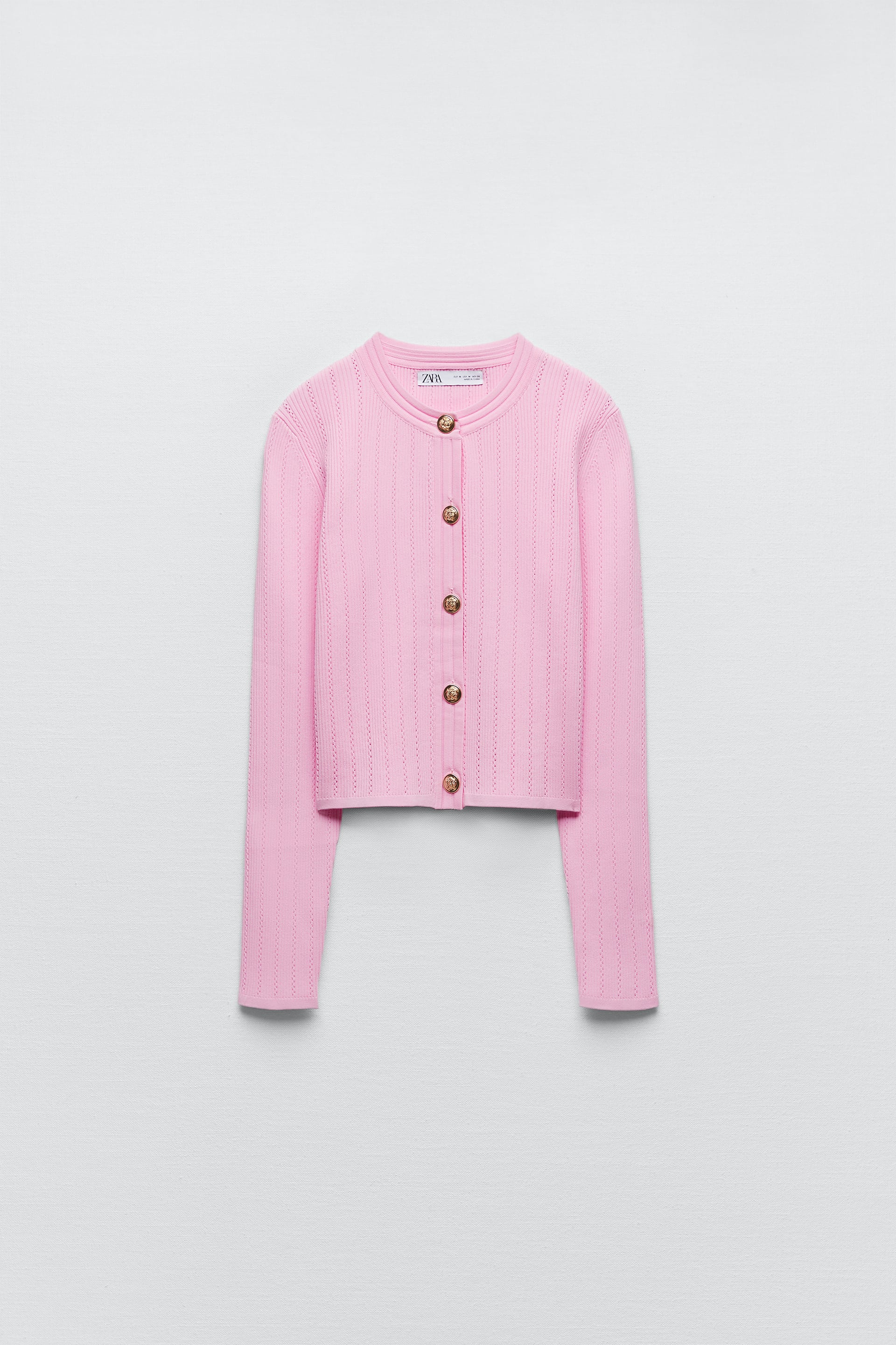 KNIT CARDIGAN WITH GOLDEN BUTTONS - | ZARA Africa