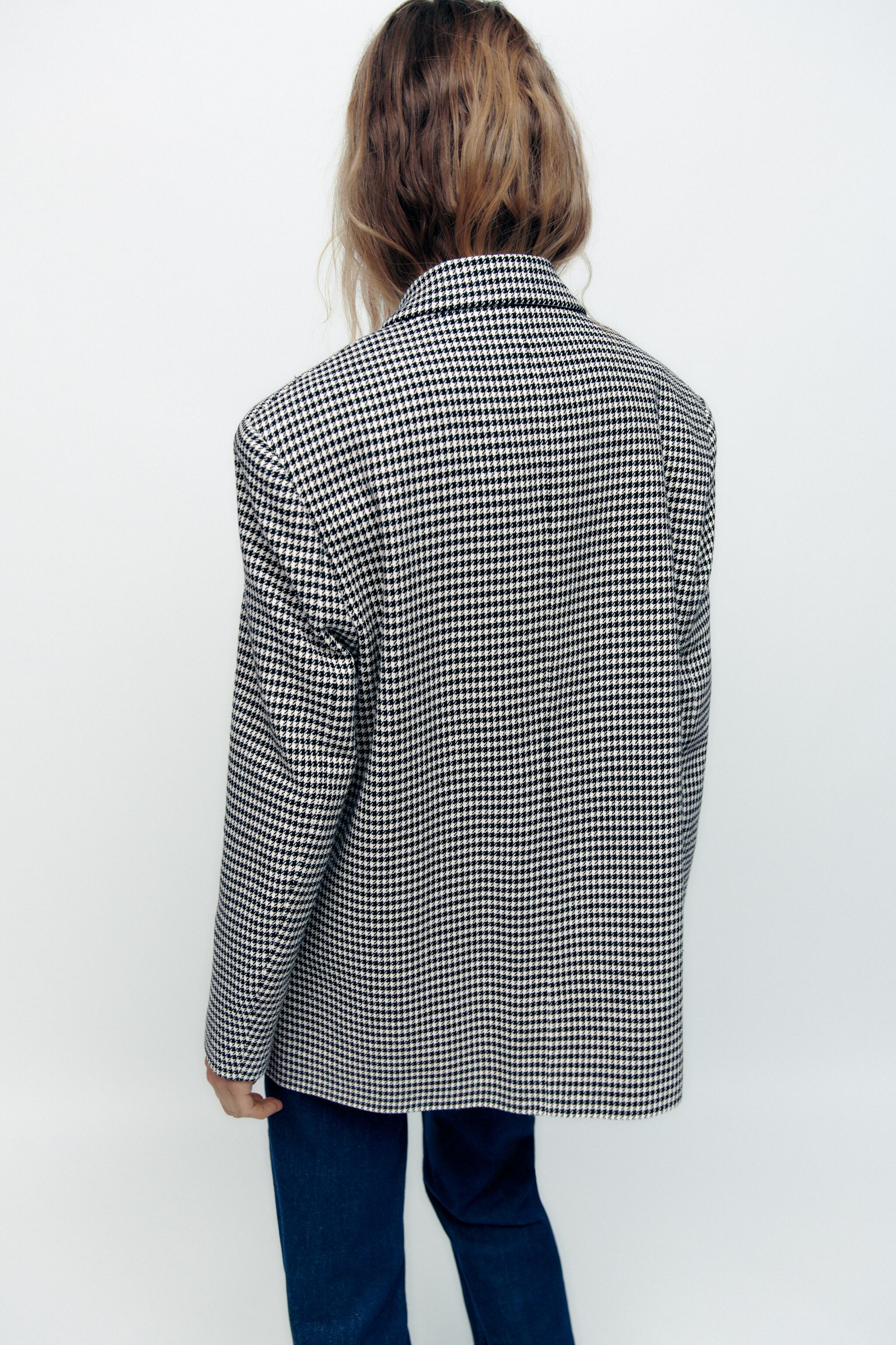 OVERSIZED DOUBLE BREASTED HOUNDSTOOTH BLAZER