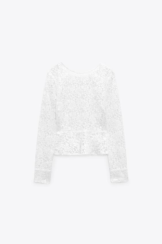 Εικόνα 7 του ΤΟΠ PEPLUM ΜΕ ΔΑΝΤΕΛΑ από Zara