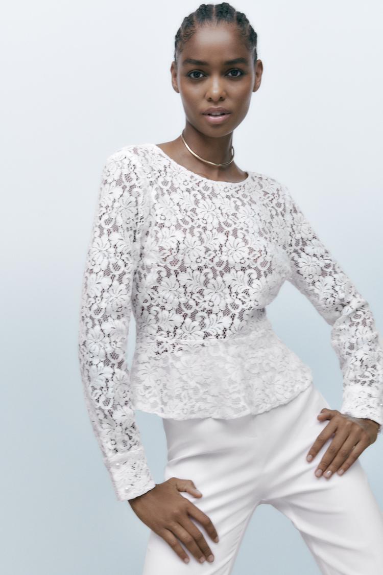 Εικόνα 1 του ΤΟΠ PEPLUM ΜΕ ΔΑΝΤΕΛΑ από Zara