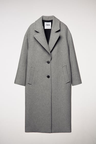 Image 0 of WOOL BLEND OVERSIZED COAT from Zara
