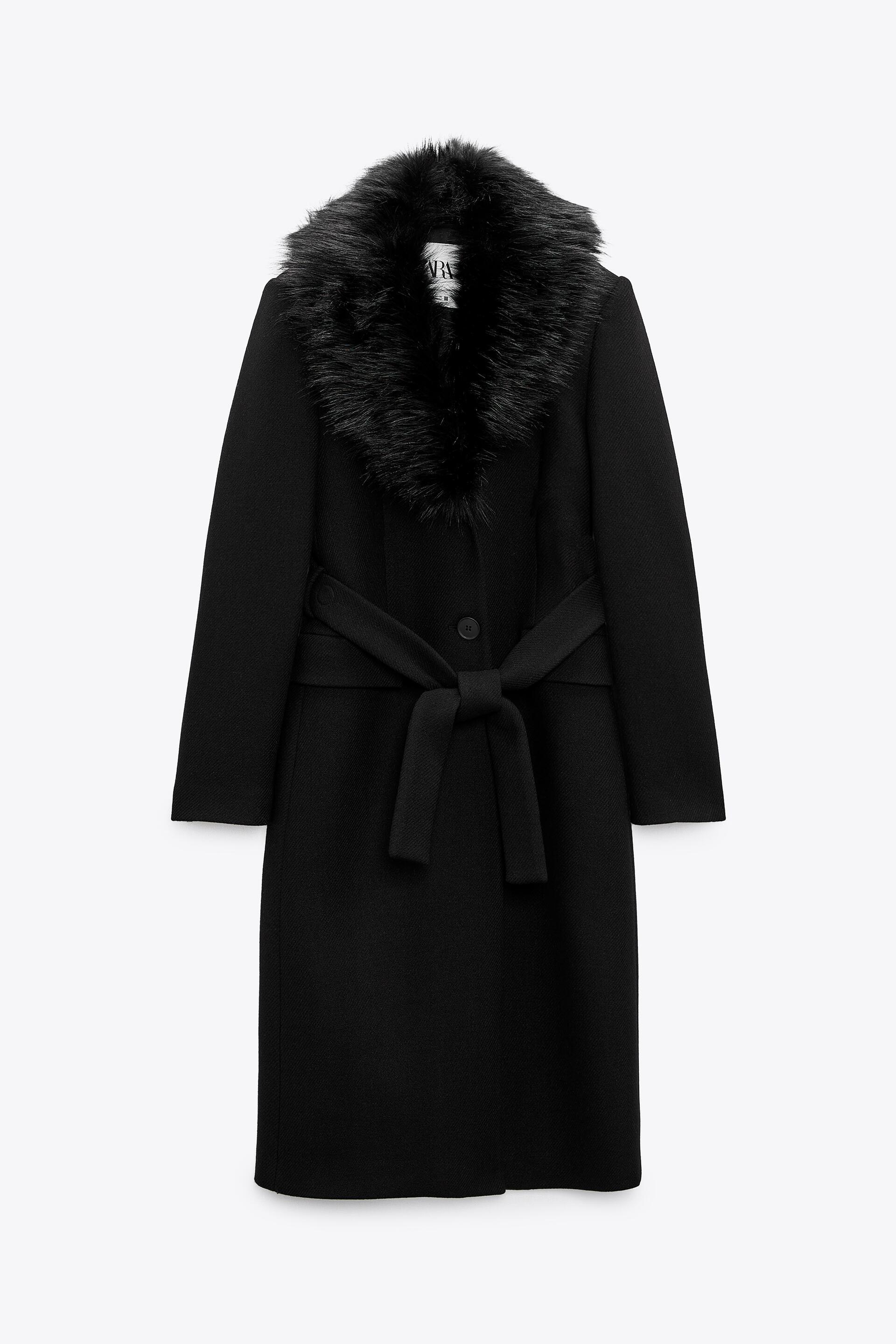 Zara coat with fur collar Clearance