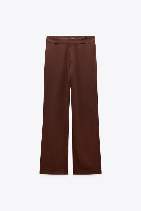 Brown trousers zara Clearance