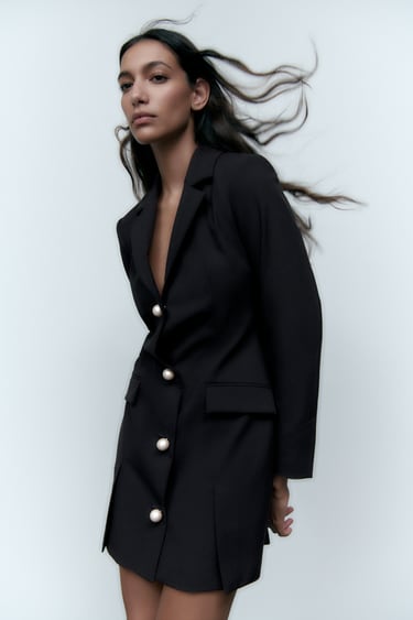Image 0 of BLAZER DRESS WITH FAUX PEARL BUTTONS from Zara