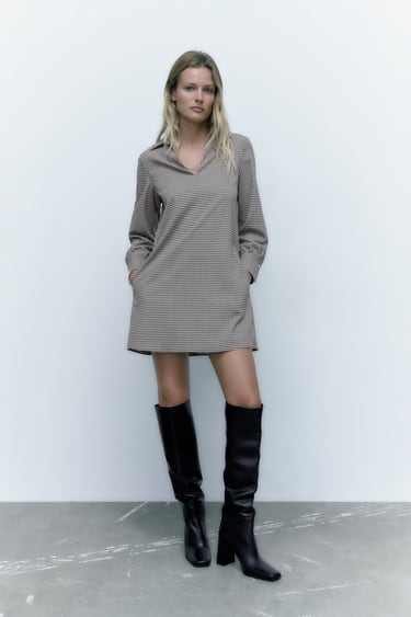 Image 0 of CHECK MINI DRESS from Zara
