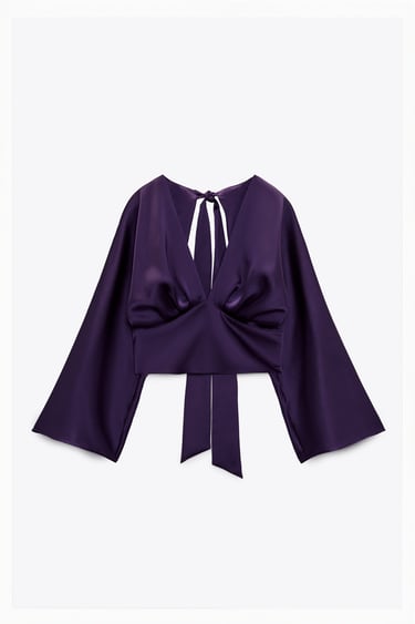 Image 0 of CROPPED SATIN TOP from Zara