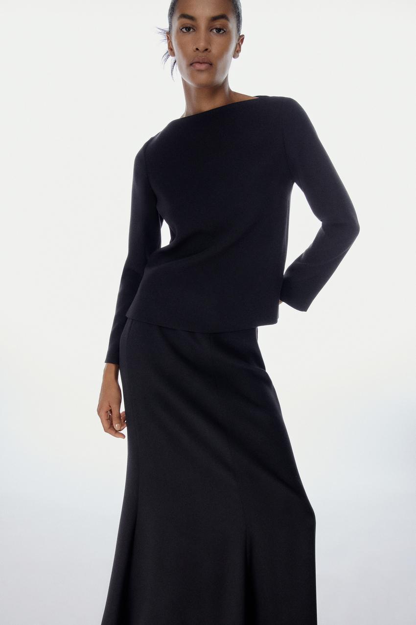 Zara boat neck top Clearance