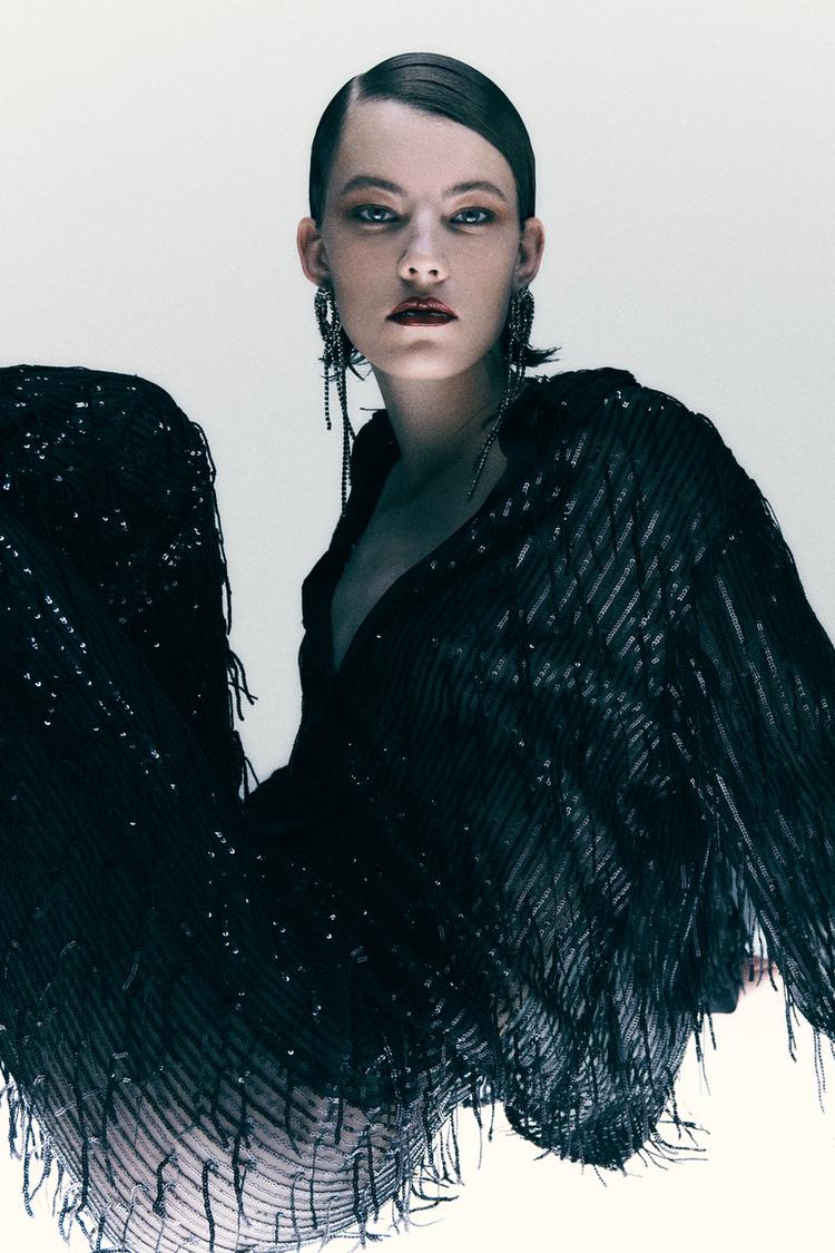 Εικόνα 0 του SHIRT WITH SEQUINED FRINGING από Zara