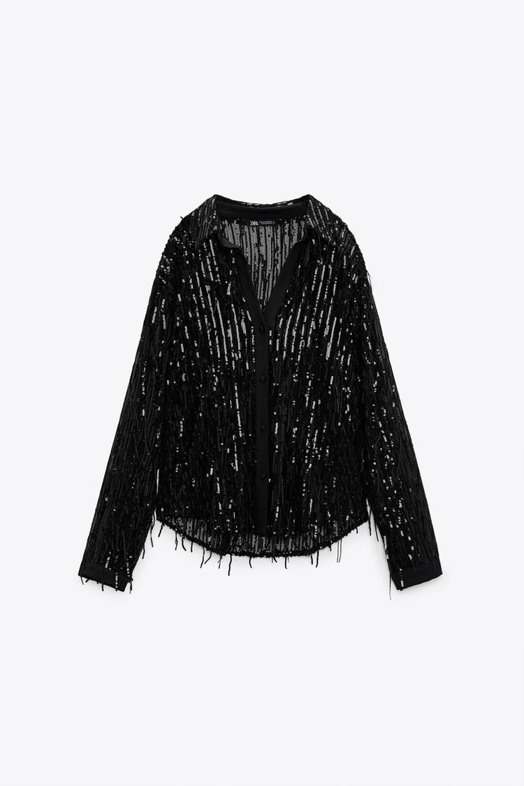 Εικόνα 1 του SHIRT WITH SEQUINED FRINGING από Zara