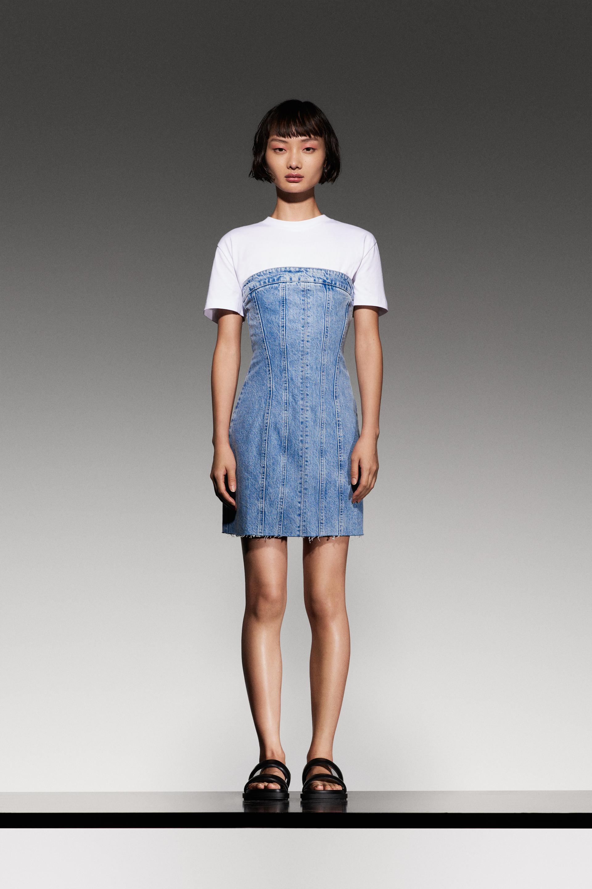 デニムベアトップワンピース ライトブルー Zara Japan 日本 デニムベアトップワンピース ライトブルー Zara Japan 日本