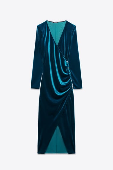 Image 0 of JEWEL BUTTONED VELVET DRESS from Zara