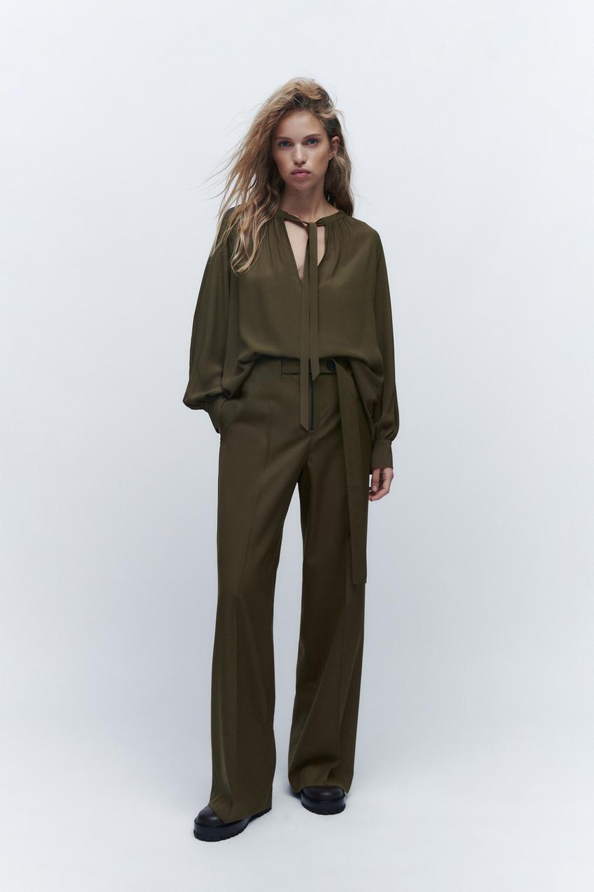 Zara khaki blouse Outlet