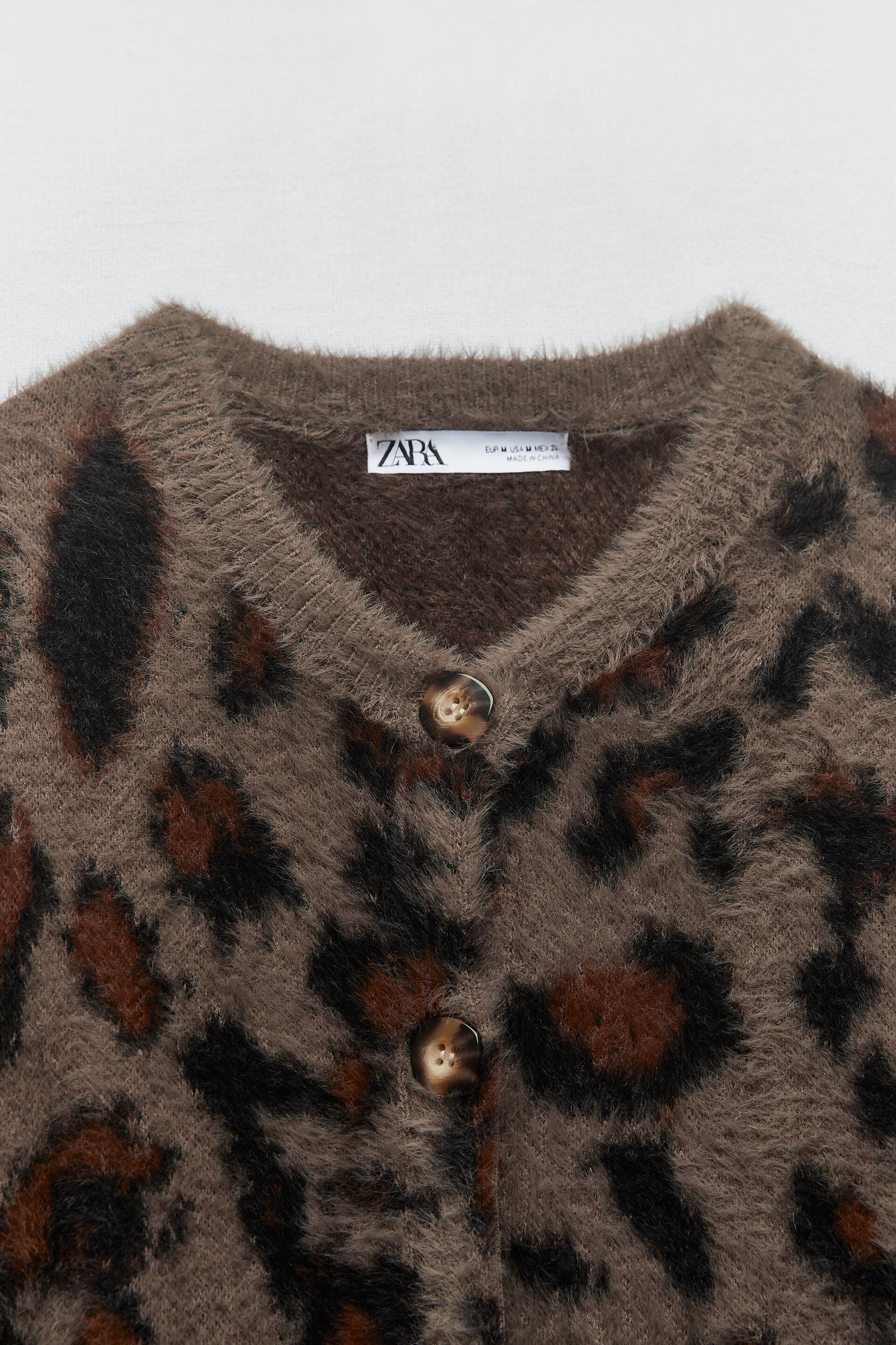 not to mention chart Receiver ANIMAL PRINT JACQUARD KNIT CARDIGAN - Leopard | ZARA United States
