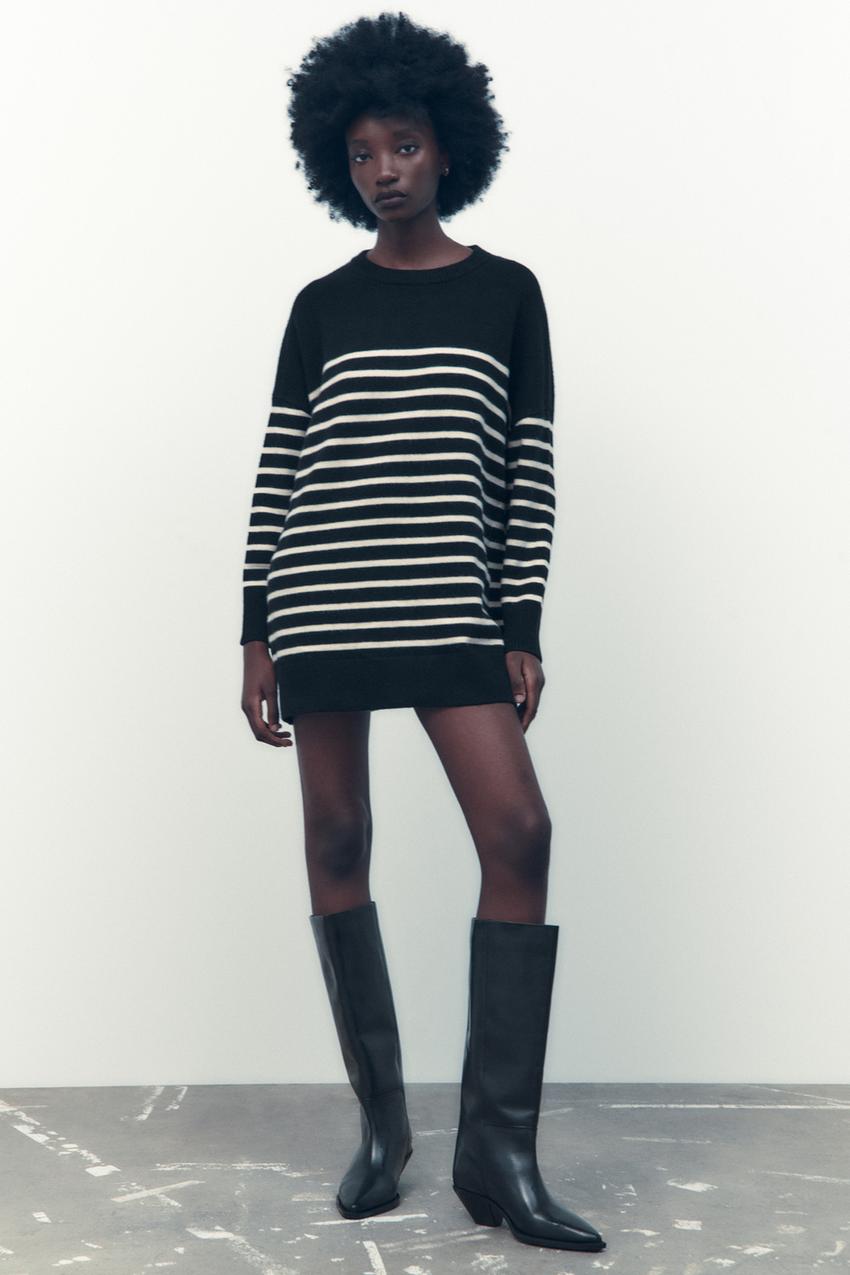 PULL LONG EN MAILLE A RAYURES Rayures ZARA France