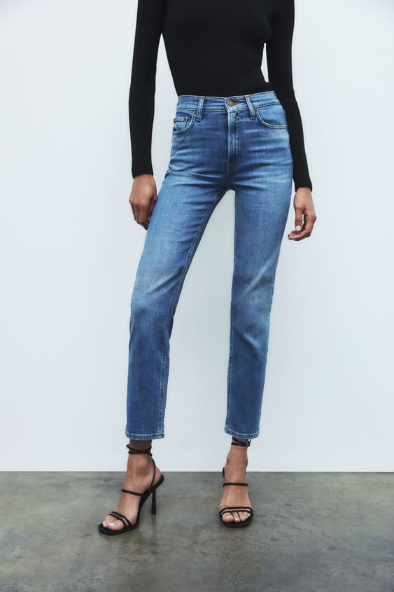 Fulfill pay off Shaded ZW THE SLIM CROPPED JEANS - Blue | ZARA United States