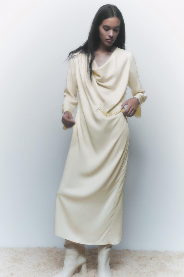 Εικόνα 0 του ΜΙΝΤΙ ΦΟΡΕΜΑ ΣΑΤΙΝΕ ΜΕ ΑΛΥΣΙΔΑ από Zara