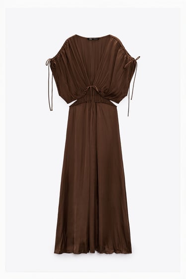 Image 0 of SATIN EFFECT CUT OUT DRESS from Zara