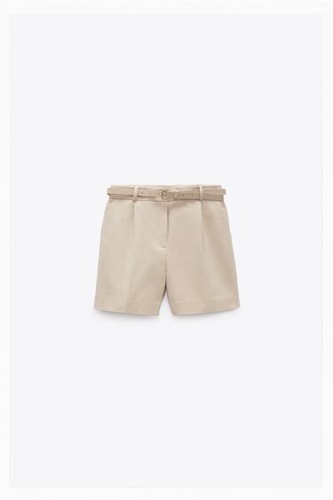 Image 0 of DARTED BERMUDA SHORTS WITH BELT from Zara