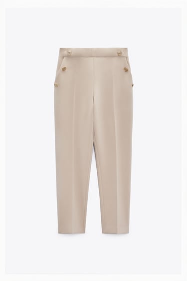 Image 0 of STRAIGHT TROUSERS WITH METAL BUTTONS from Zara