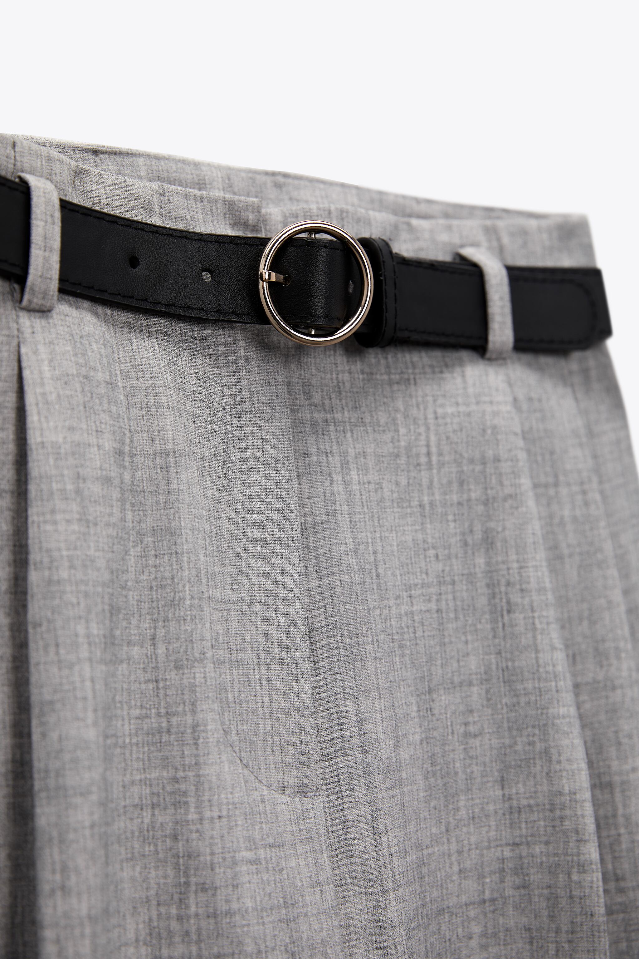 BELTED PLEATED PANTS