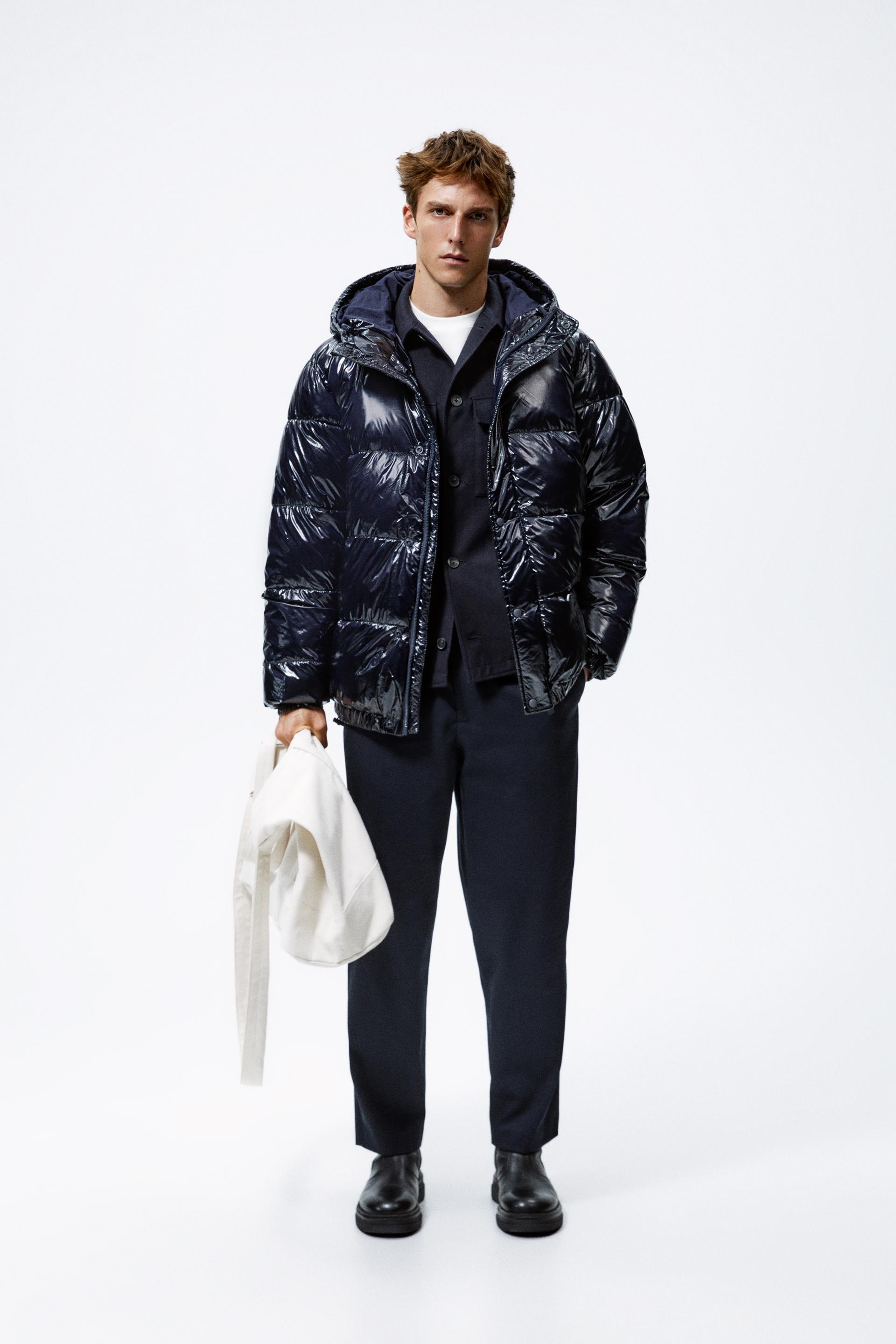 WATER REPELLENT PUFFER JACKET - Navy blue | ZARA United States