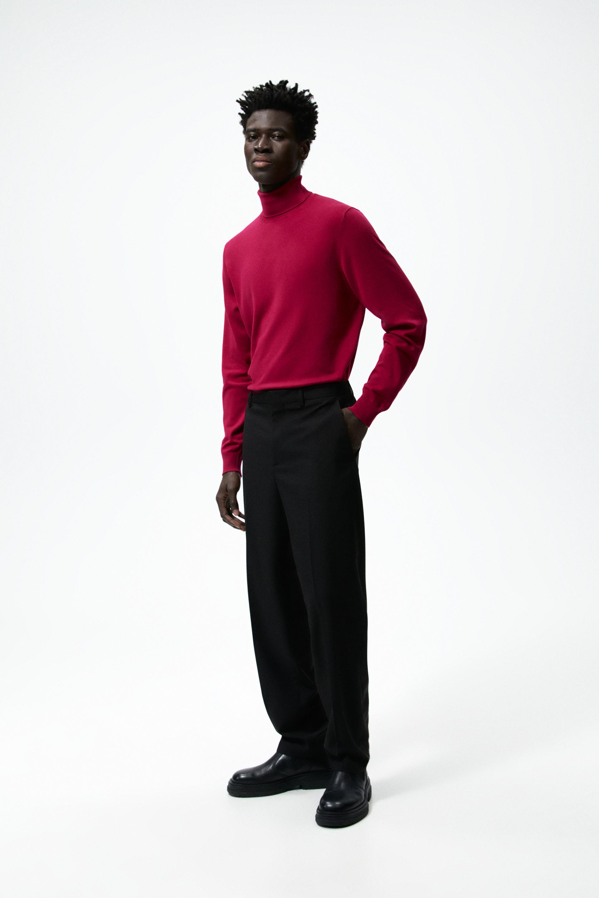 BASIC HIGH NECK SWEATER - Navy blue 