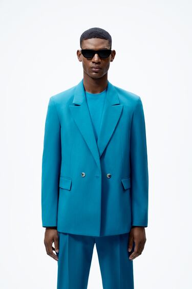 Image 0 of DOUBLE-BREASTED SUIT BLAZER from Zara