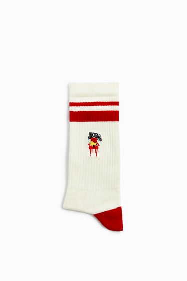 Image 0 of SOCKS WITH EMBROIDERED STRIPES from Zara