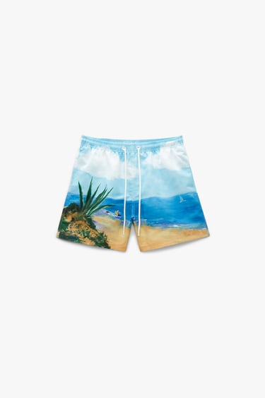 Image 0 of PHOTOGRAPHIC PRINT SWIMMING TRUNKS from Zara