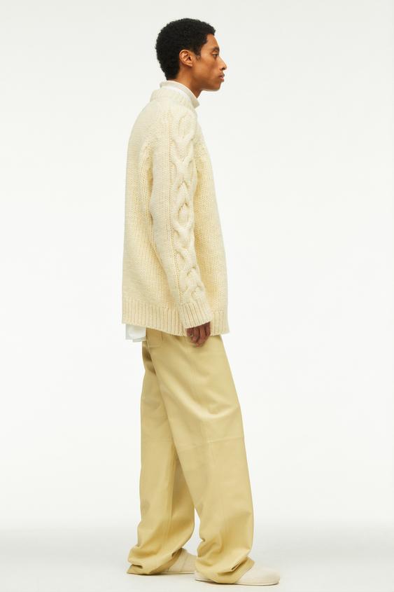 Zara - Wool Cable-Knit Sweater - Limited Edition - S-M -Ecru - Male